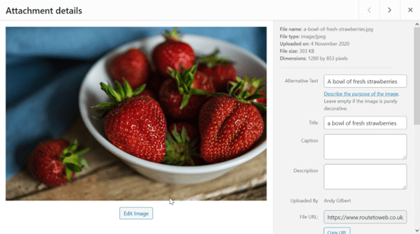 One way to add alt text to an image in WordPress.